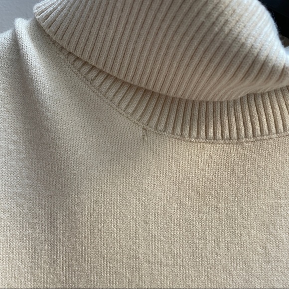 La Fee Verte Anthroplogie Long stretch ivory sweater turtleneck tunic - Picture 9 of 10